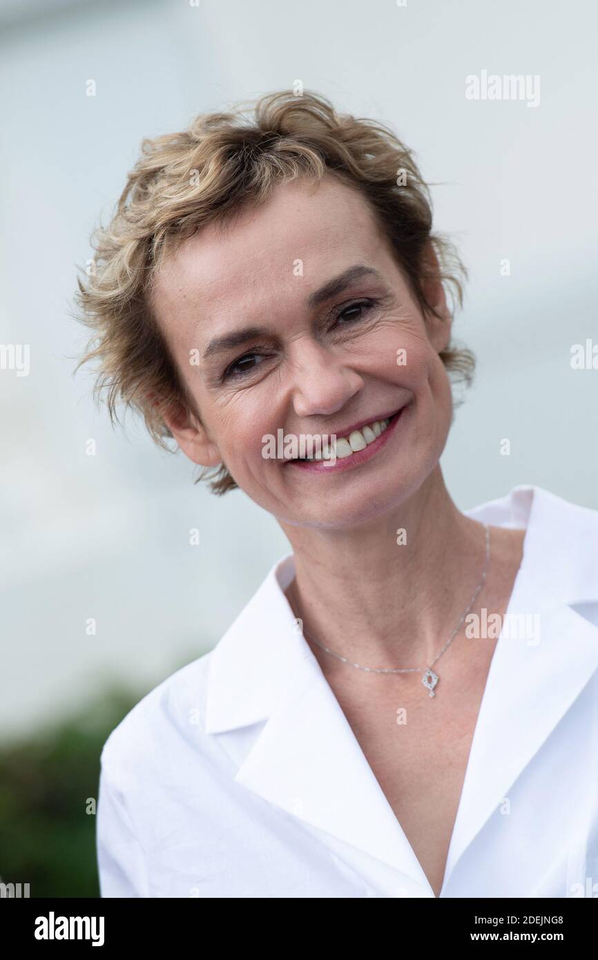 Sandrine Bonnaire attending the unveilling of a bench honoring Agnes