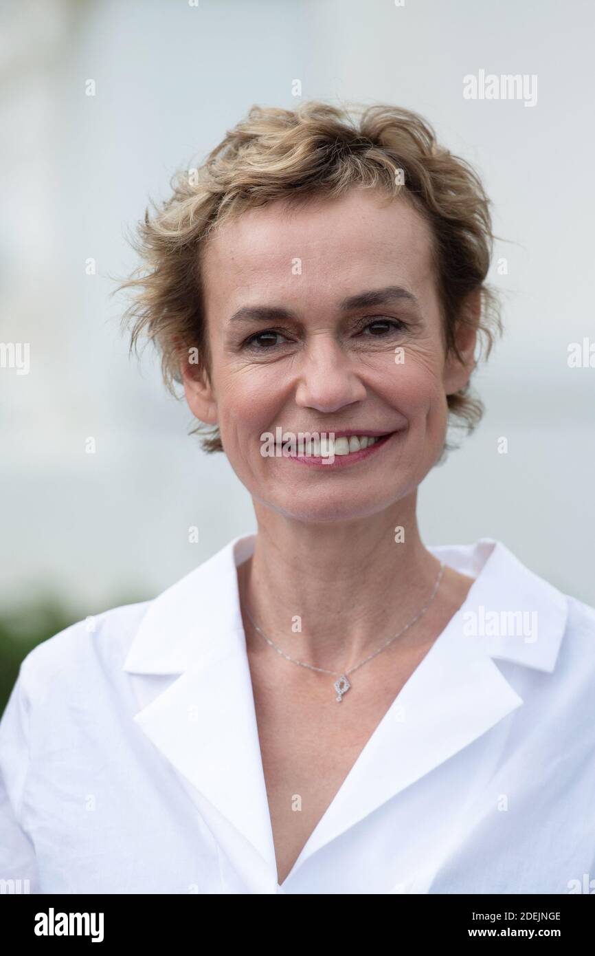 Sandrine Bonnaire attending the unveilling of a bench honoring Agnes