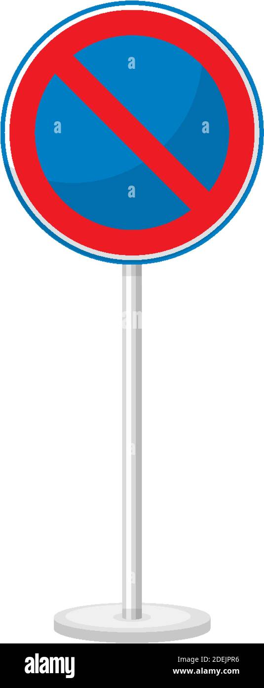 No parking traffic sign with stand isolated on white background ...