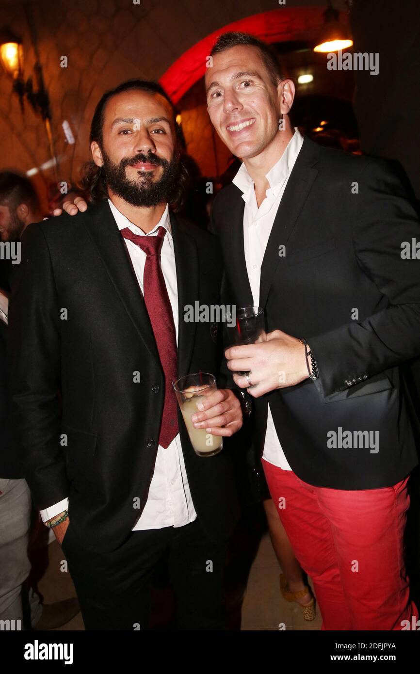 Clément Poitrenaud et Imanol Harinordoquy lors de la soirée pour fêter