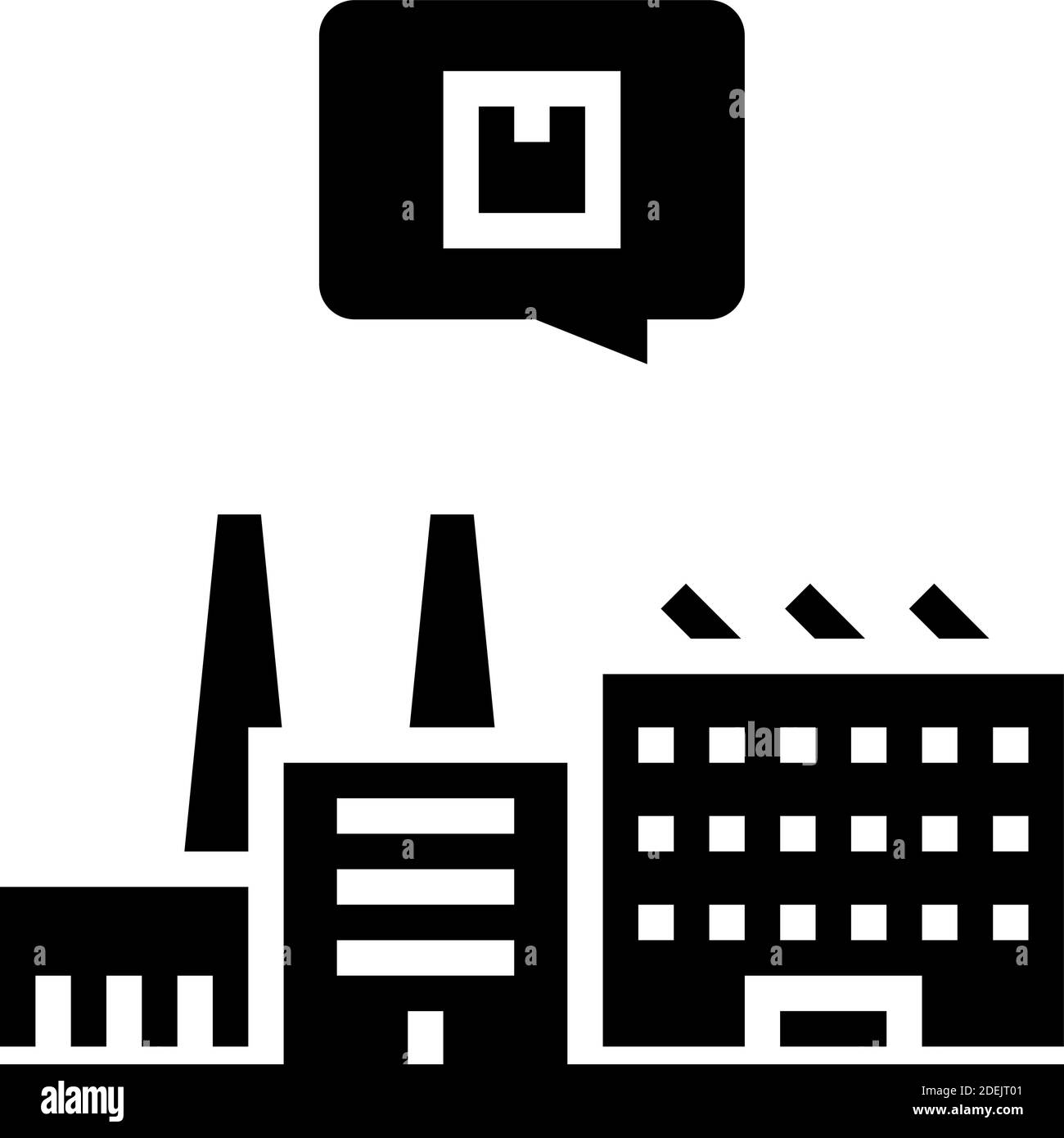 manufacturing factory glyph icon vector illustration Stock Vector Image ...