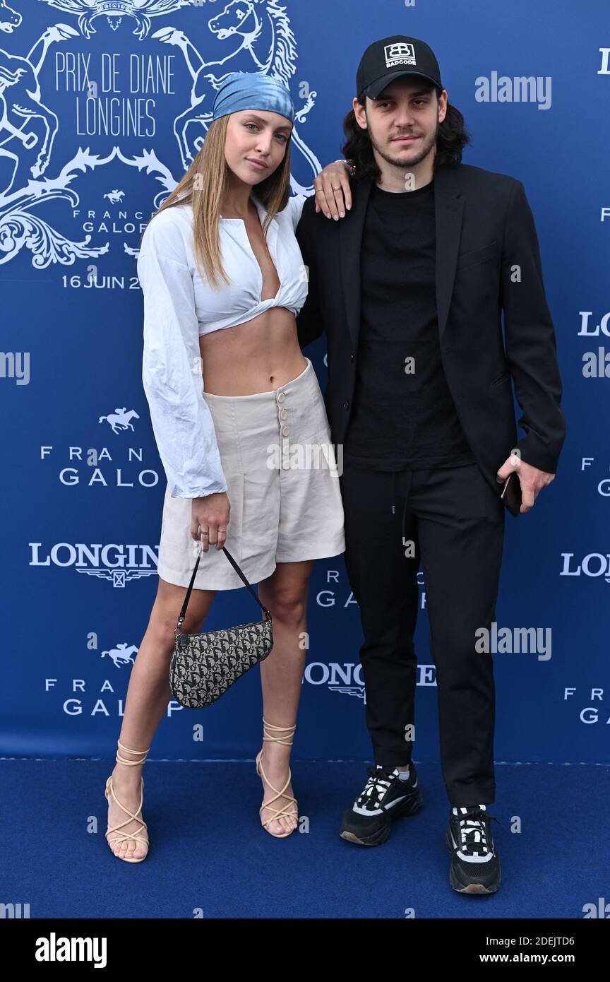 Carla Ginola and boy friend Adrien RK Jr attend the Prix De Diane 2019 at  hippodrome de Chantilly on June 16, 2019 in Chantilly, France. Photo by  Laurent Zabulon  ABACAPRESS.COM Stock Photo - Alamy