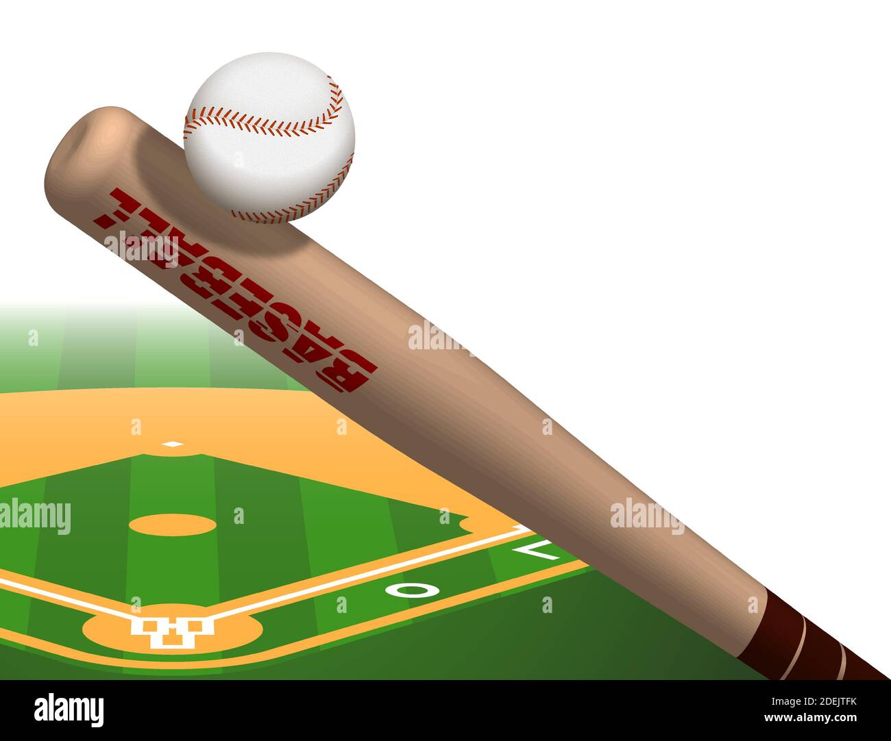 sports wooden baseball bat hits flying ball. American national sport