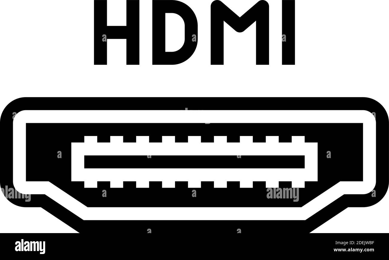 hdmi port glyph icon vector illustration Stock Vector Image & Art - Alamy