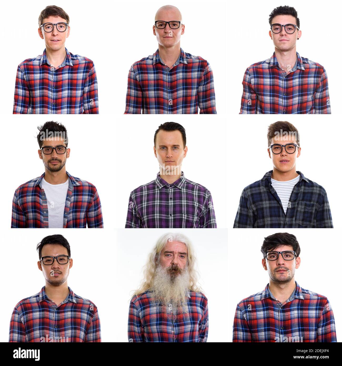 Collage of multi ethnic and mixed age men Stock Photo - Alamy