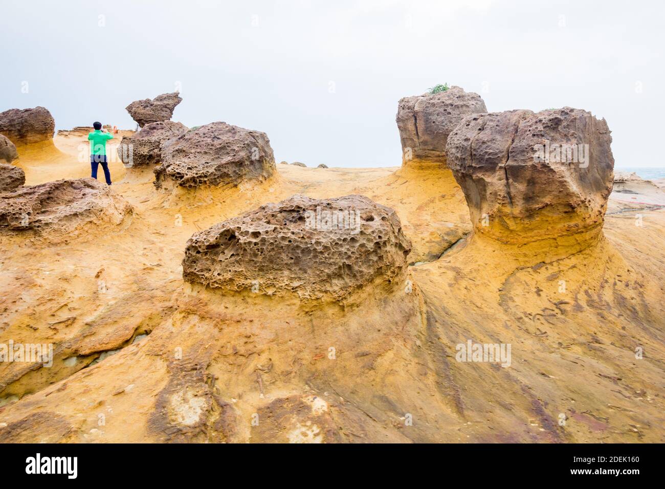 The scenic Yehliu Geopark in Wanli Disrict in New Taipei City, Taiwan has very interesting rock formations Stock Photo
