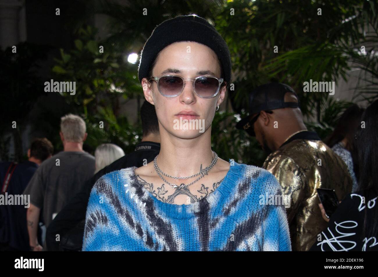 Agathe Model Agathe Moujin attending the Amiri Menswear Spring Summer 2020 show as ...