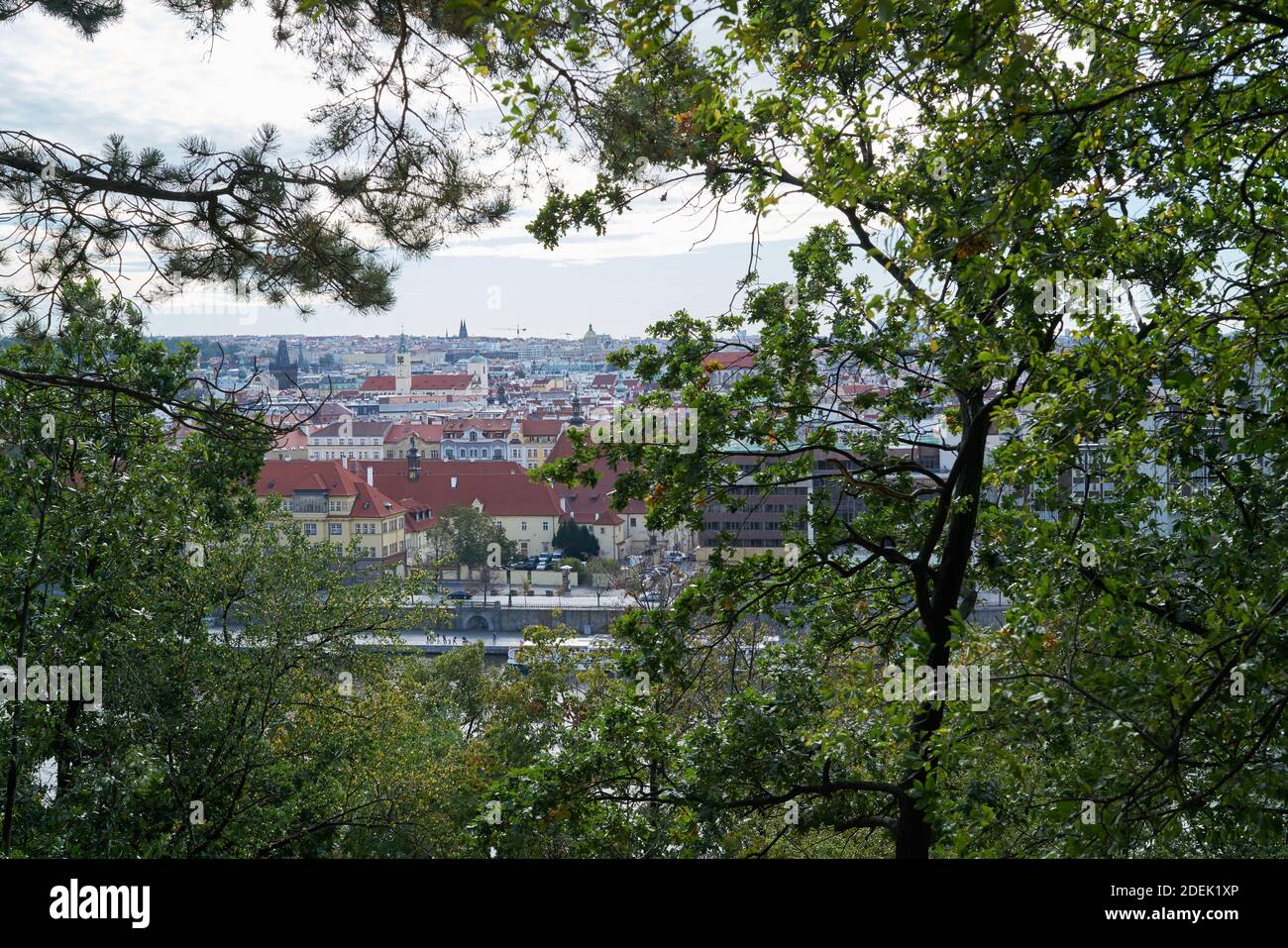 View from Letna Park to the Old Town of Prague in the Czech Republic Stock Photo