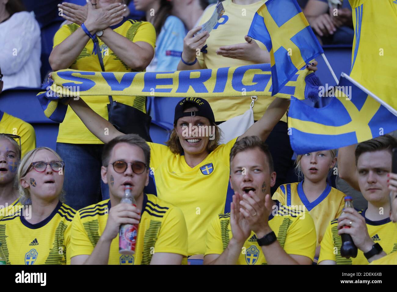 Sweden Fans Sweden's Fans during the FIFA Women soccer World Cup 2019 1/8 of final ...