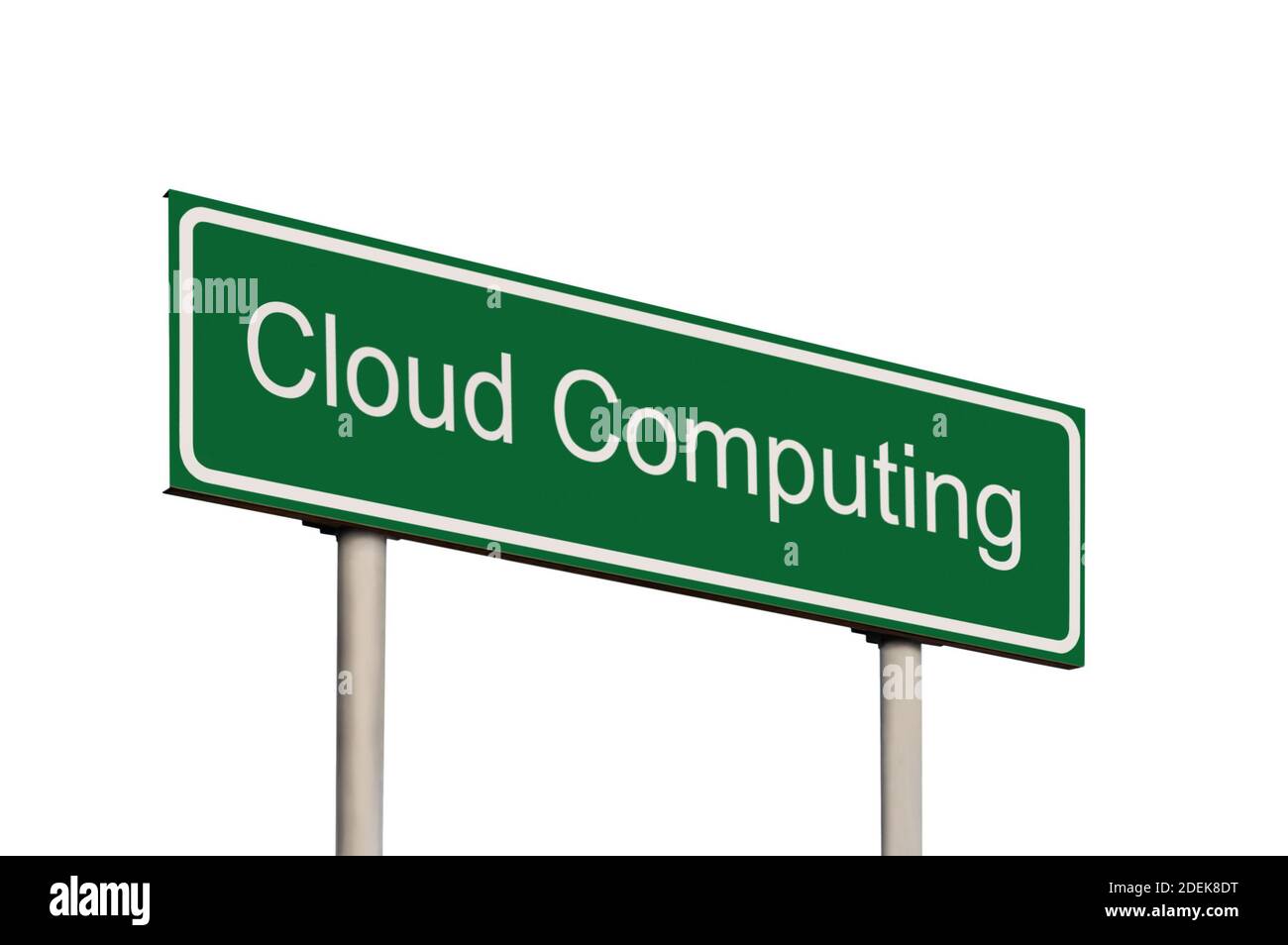 Cloud Computing Business Concept, Green Signpost Road Sign, White Text ...