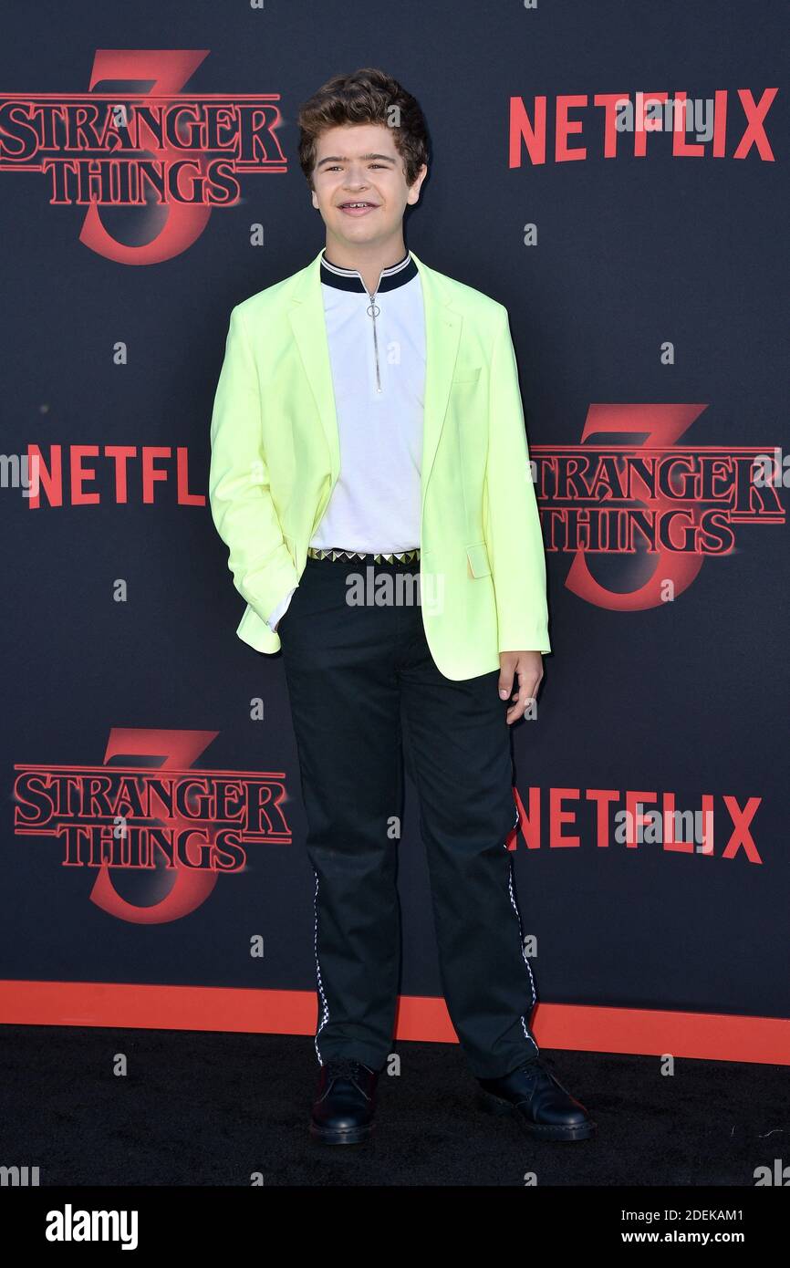 Gaten Matarazzo attends the premiere of Netflix's "Stranger Things" Season  3 on June 28, 2019 in Santa Monica, CA, USA. Photo by Lionel  Hahn/ABACAPRESS.COM Stock Photo - Alamy