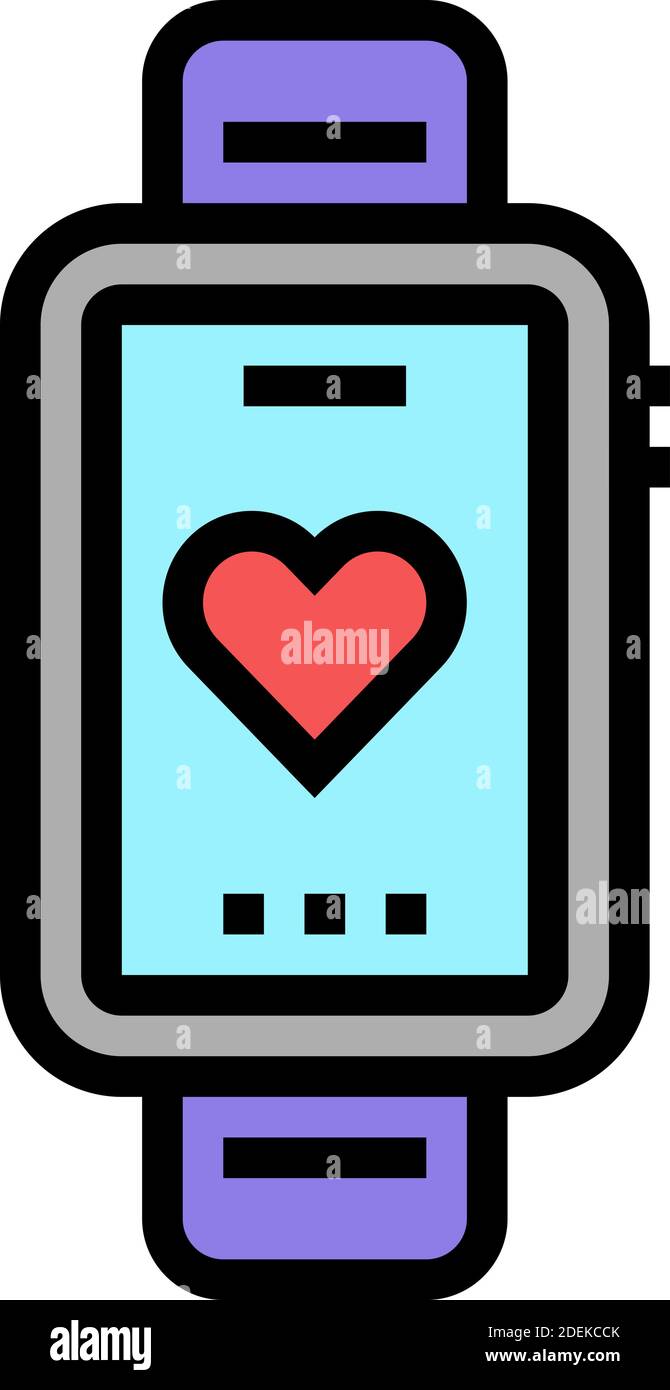 heart rhythm watch color icon vector illustration Stock Vector Image