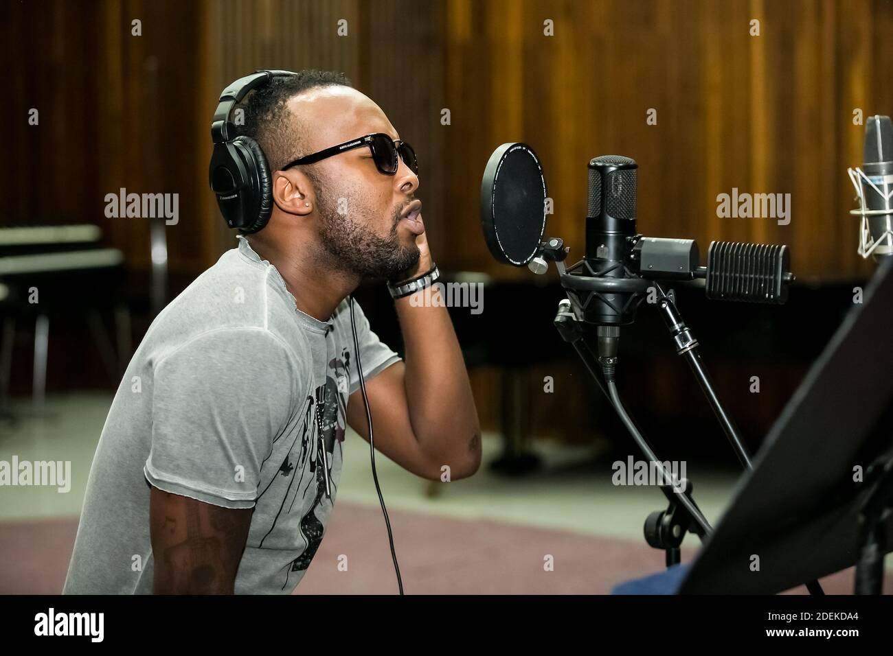 Johannesburg, South Africa February 17, 2014 African Artist Vusi Nova, South Africa singing