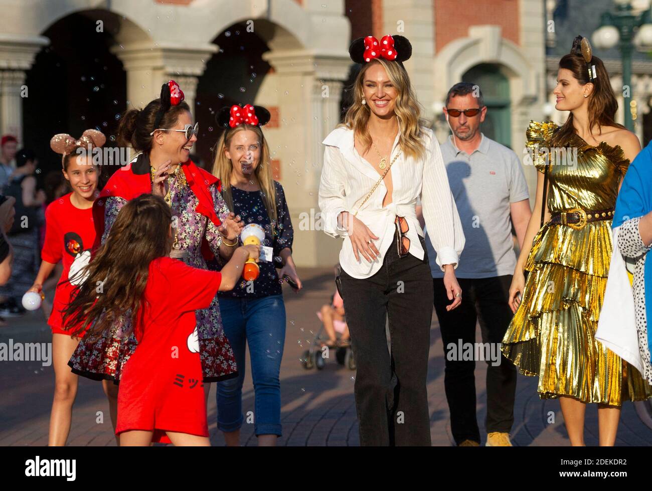 Handout - Charlotte Stockdale,Candice Swanepoel,Isabeli Fontana at CHAOS  exclusive party at Disneyland Paris, which marked the start of Paris Haute  Couture in Disney style in Paris, France on June 30, 2019. Photo