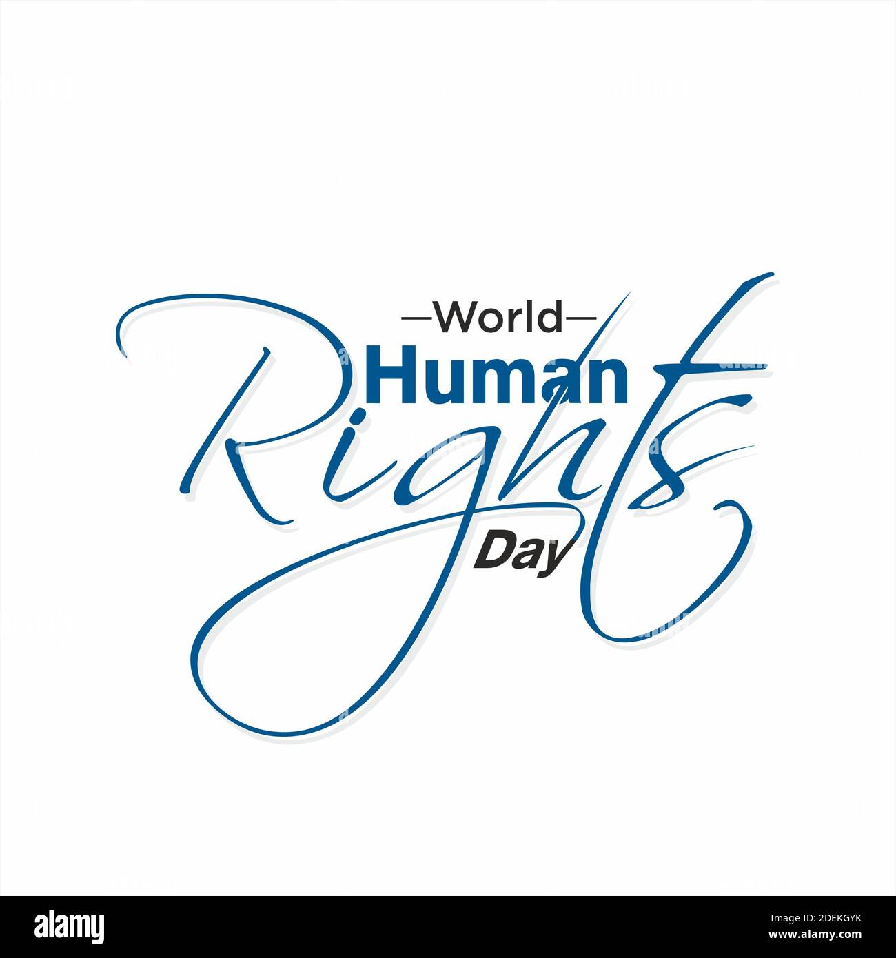 International Human Rights Day Typography With Raised Fist - Illustration Stock Photo