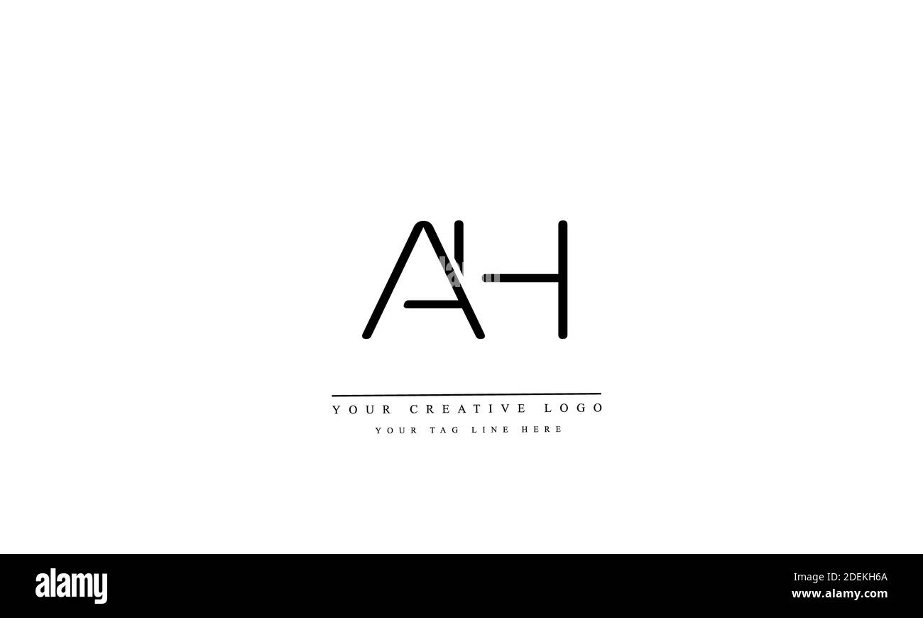 AH, HA, A, H abstract vector logo monogram template Stock Photo