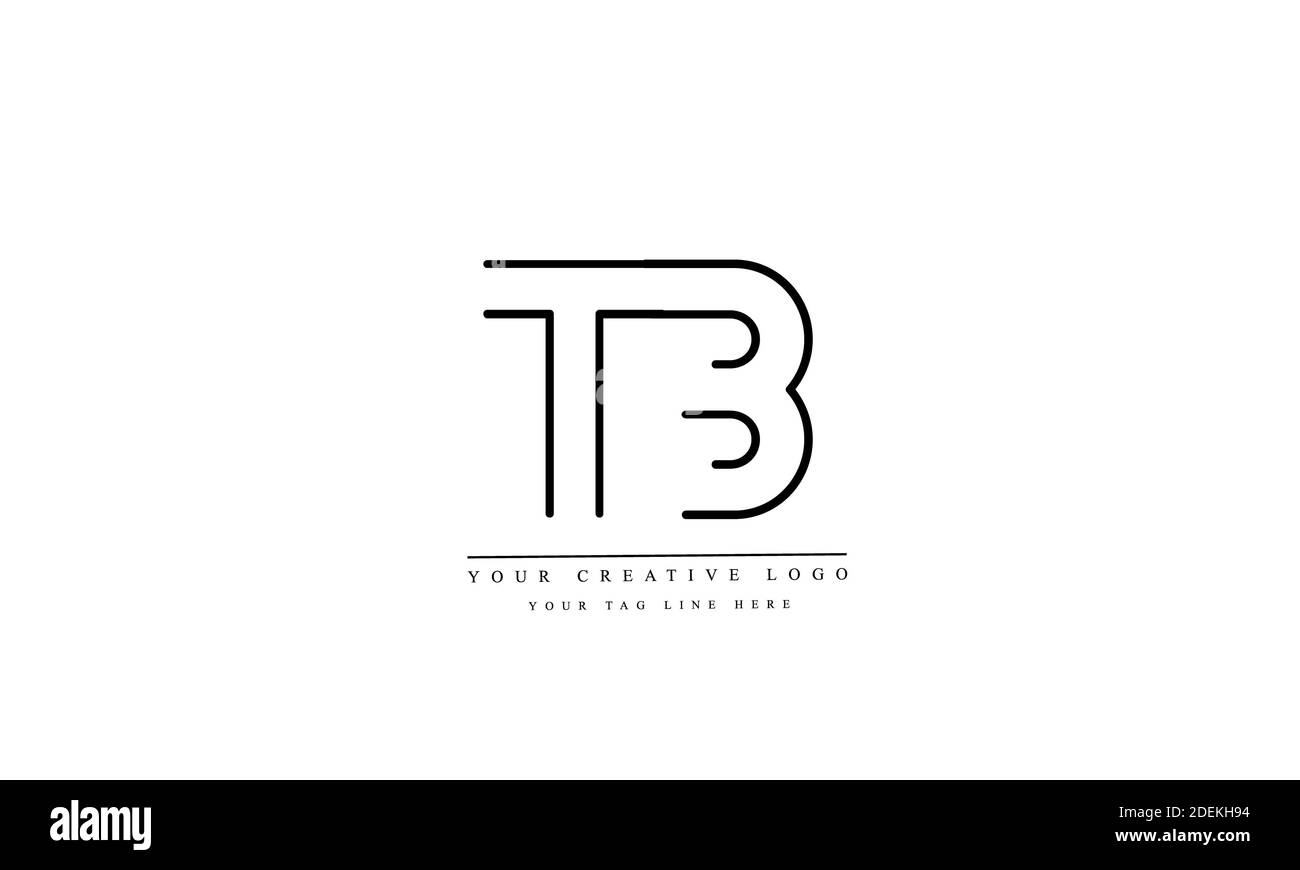 TB, T and B abstract vector logo monogram template Stock Photo - Alamy