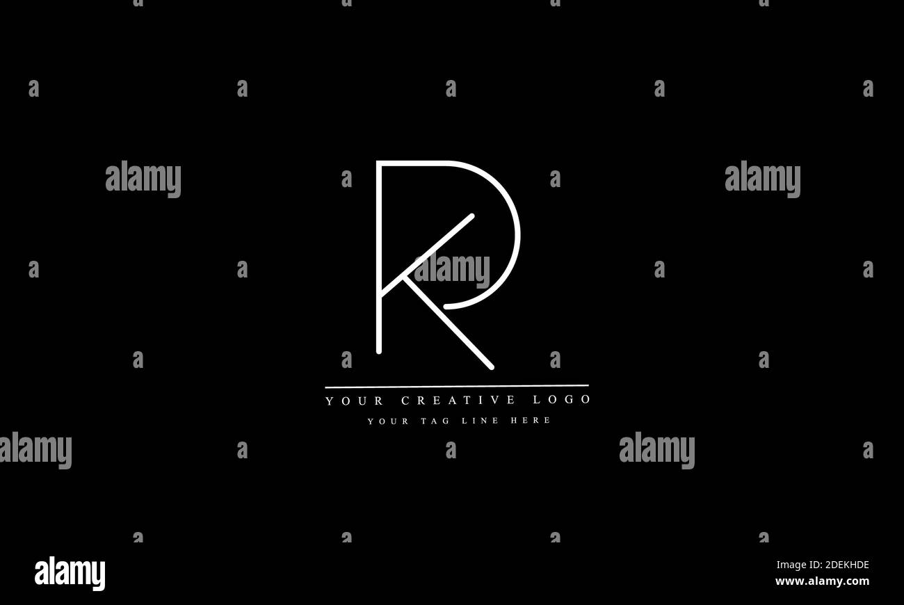 RK, KR, R, K abstract vector logo monogram template Stock Photo