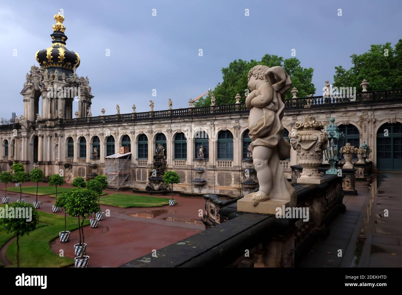 Famous Zwinger palace (Der Dresdner Zwinger) Art Gallery of Dresden, Saxony, Germany Stock Photo