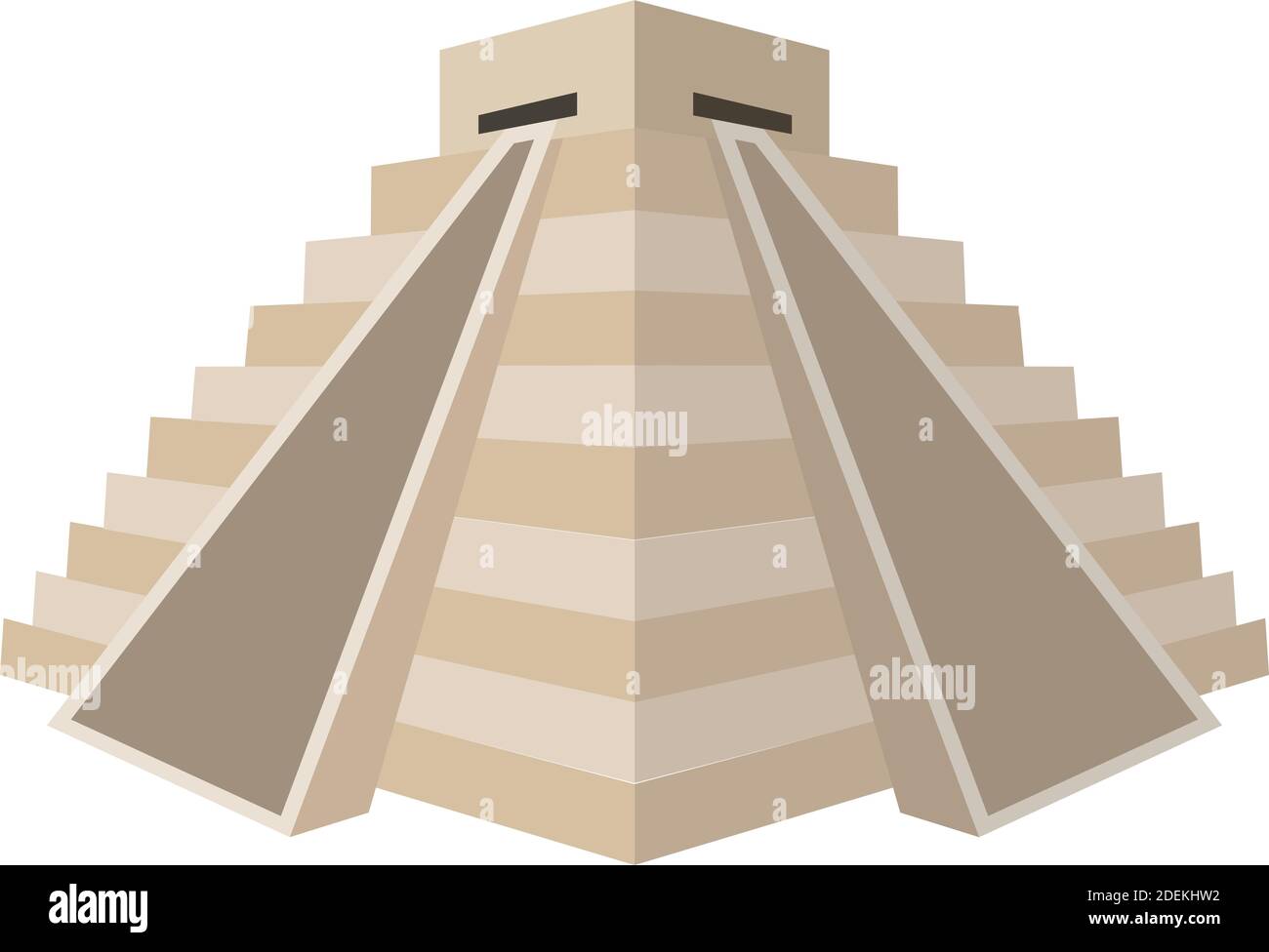 Chichen Itza, Mexico, landmark, pyramid fully editable vector icons Stock Vector