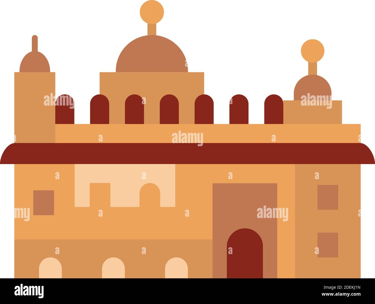 Golden Temple, Amritsar, India, Harmandir Sahib fully editable vector icons Stock Vector