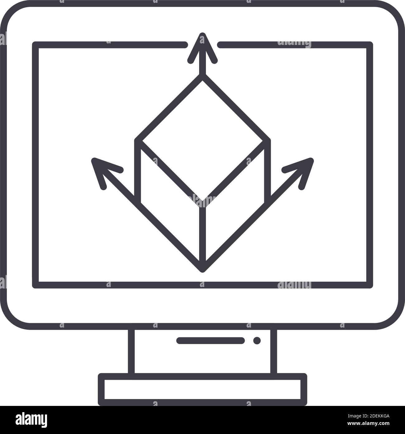 Modelling icon, linear isolated illustration, thin line vector, web ...