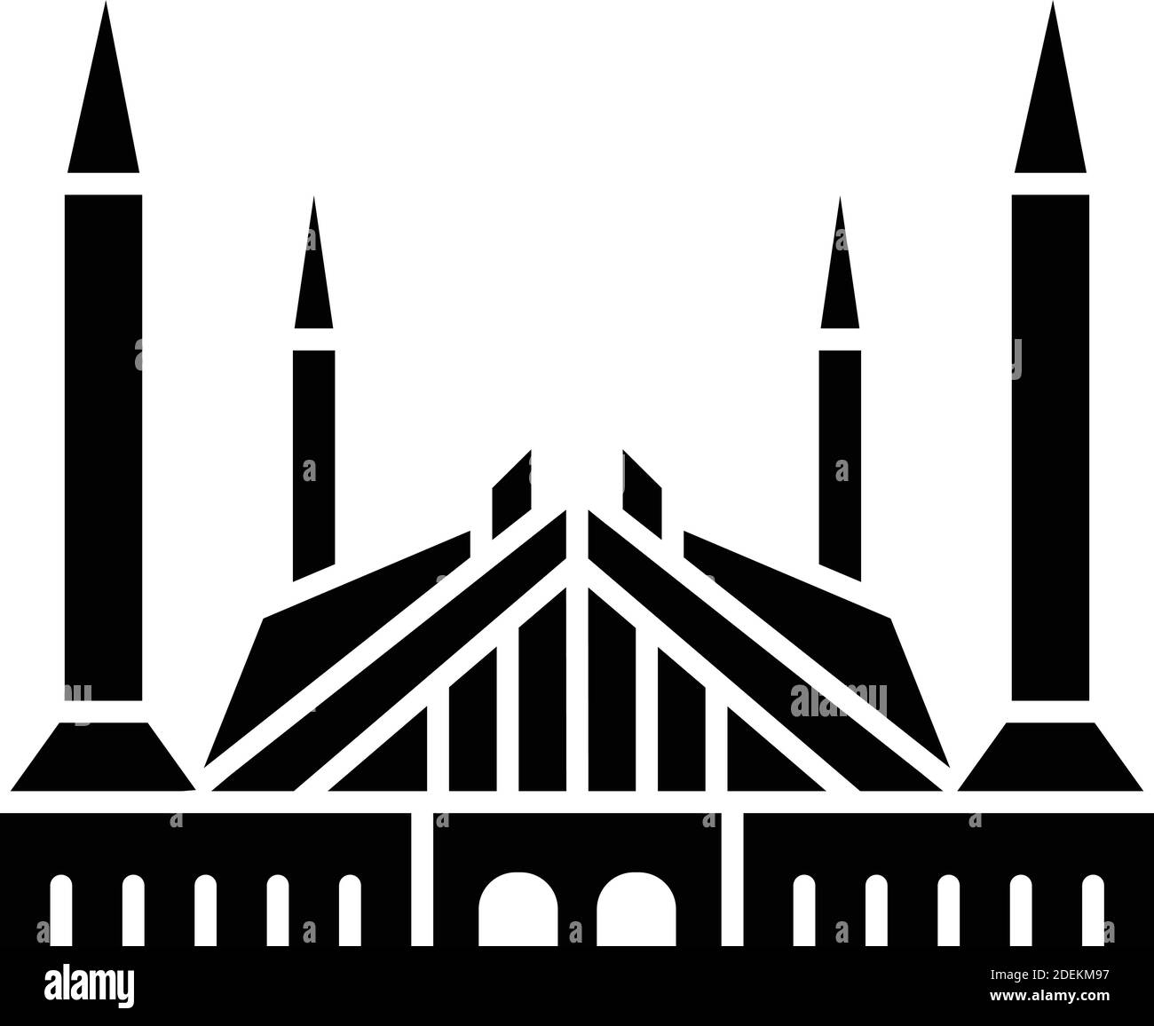 Faisal Mosque, islamabad, pakistan, Faisal Masjid fully editable vector icons Stock Vector