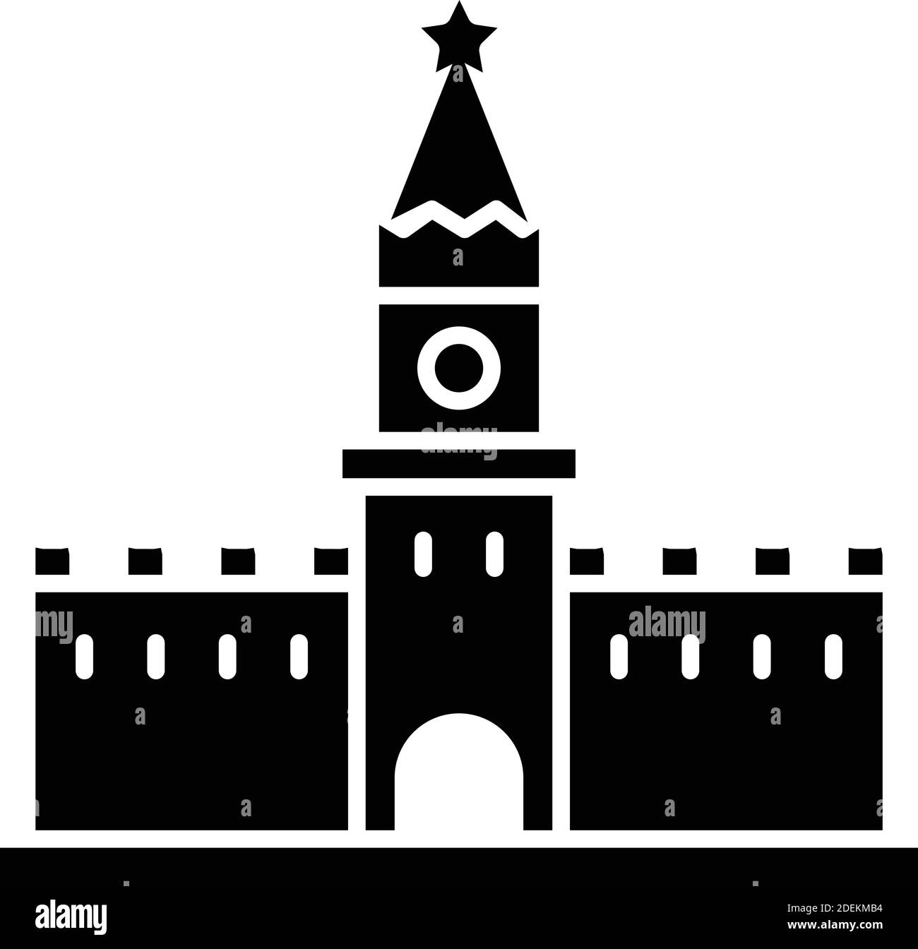 Kremlin, Moscow, Russia, building fully editable vector icons Stock ...