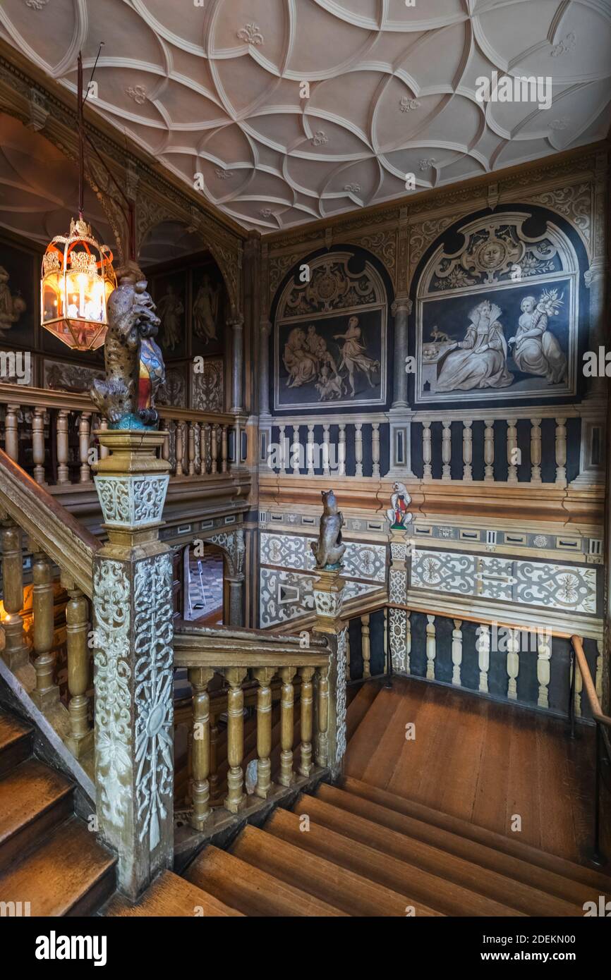 England, Kent, Sevenoaks, Knole House, The Great Staircase Stock Photo