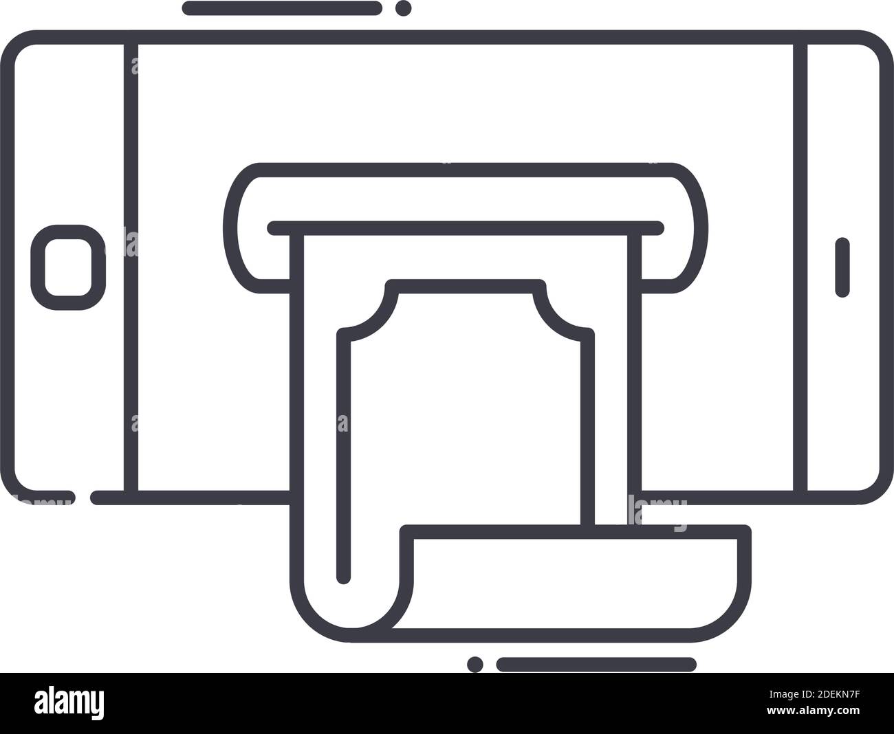 Mobile payment icon, linear isolated illustration, thin line vector ...