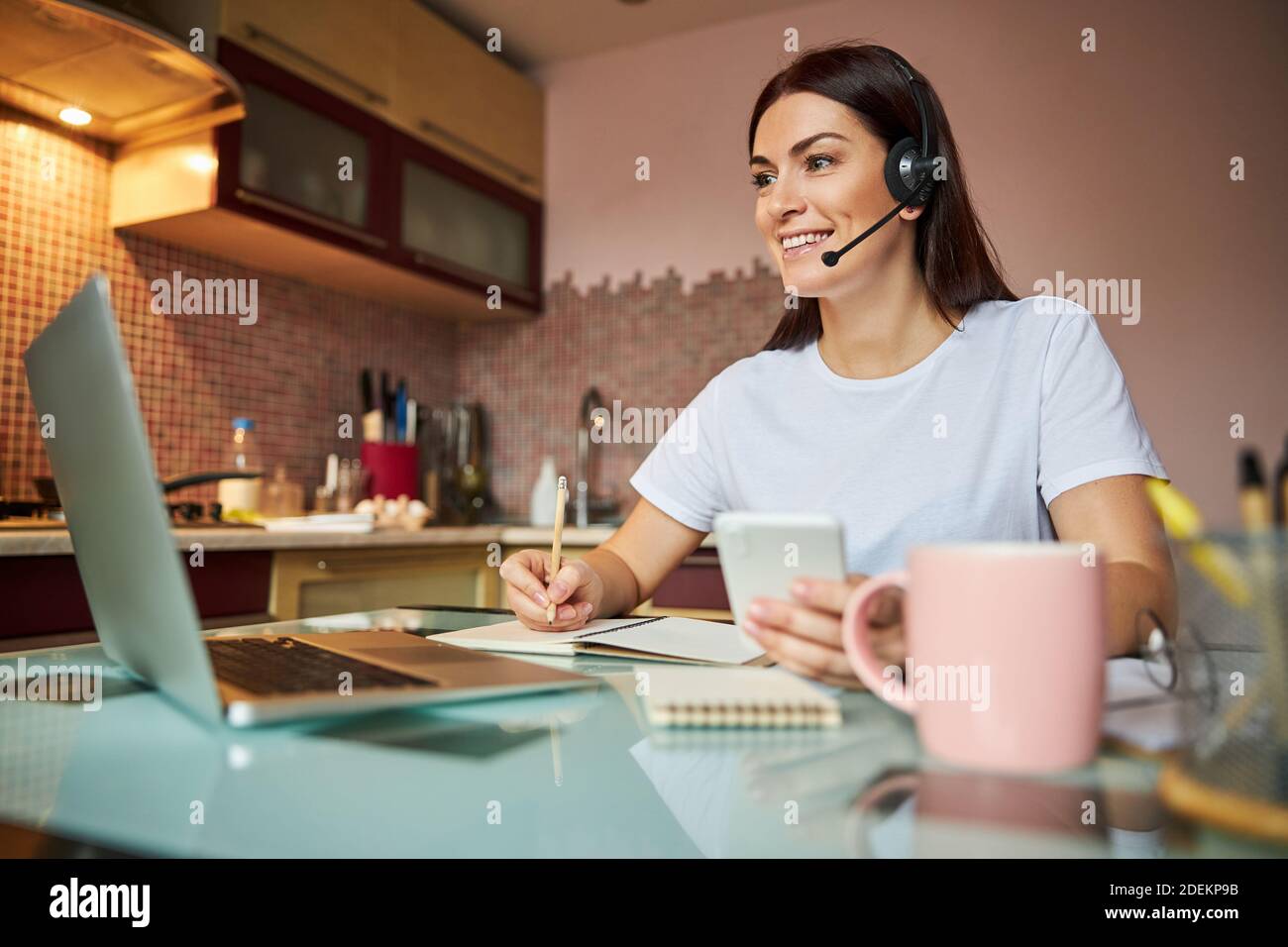 Female rewriting the data from her phone Stock Photo - Alamy
