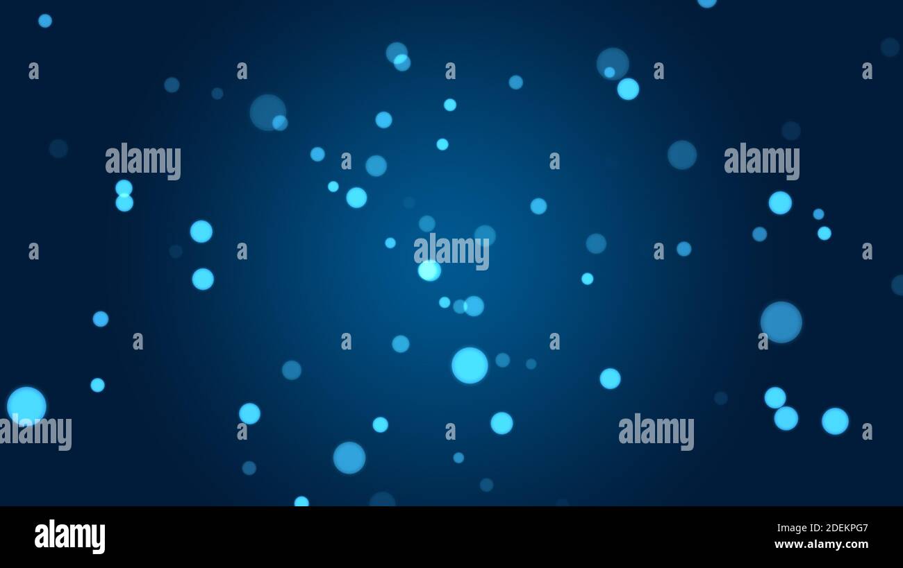 Modern dark blue gradient abstract background with random particles or bokeh Stock Photo