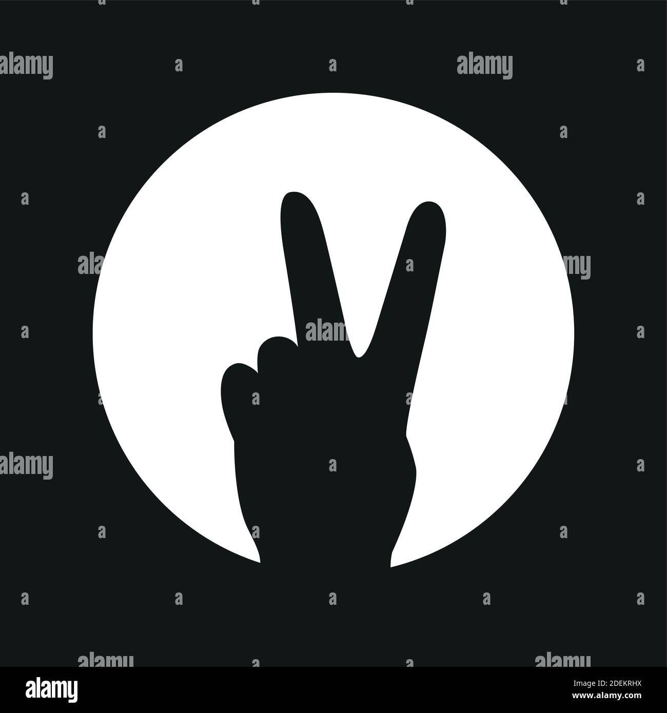 human hand peace symbol in a circle isolated vector illustration EPS10 Stock Vector