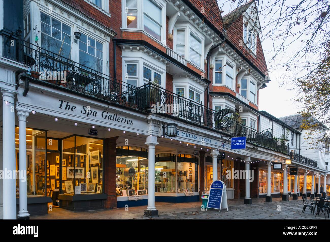 England, Kent, Tunbridge Wells, The Pantiles Shopping Street Stock Photo