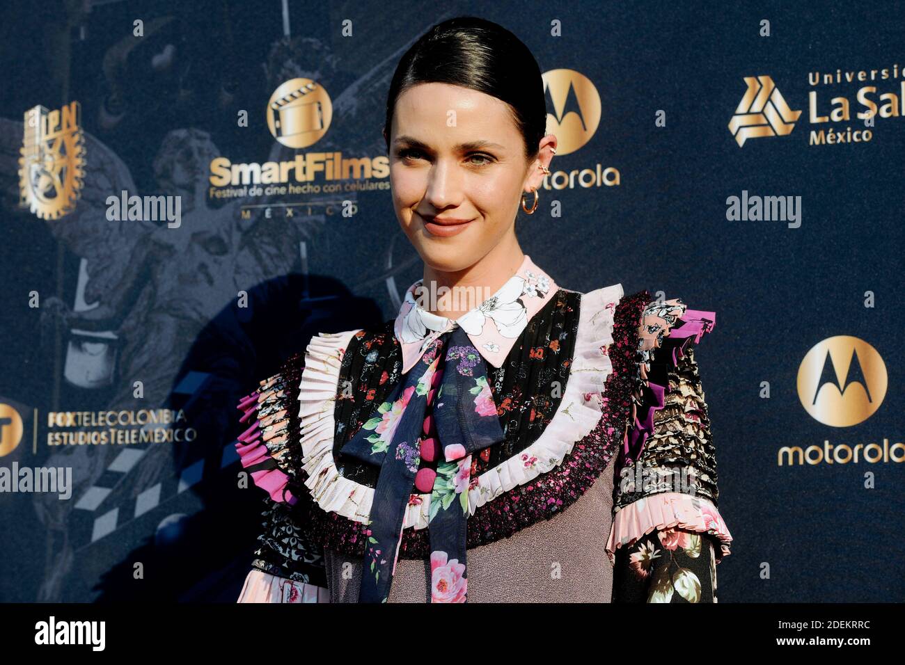 MEXICO CITY, MEXICO – NOVEMBER 29: Pamela Almanza poses for photos during the red carpet of the SmartFilms Awards 2020 at Foro Aire Libre on November 29, 2020 in Mexico City, Mexico. Credit: Martin Gonzalez/Eyepix Group/The Photo Access Stock Photo