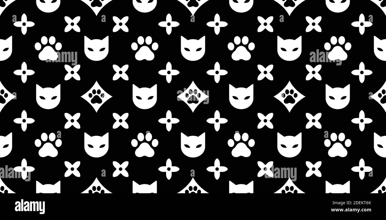 Cats seamless pattern. Vector illustration background for surface, t shirt design, print, poster, icon, web, graphic designs. Stock Vector