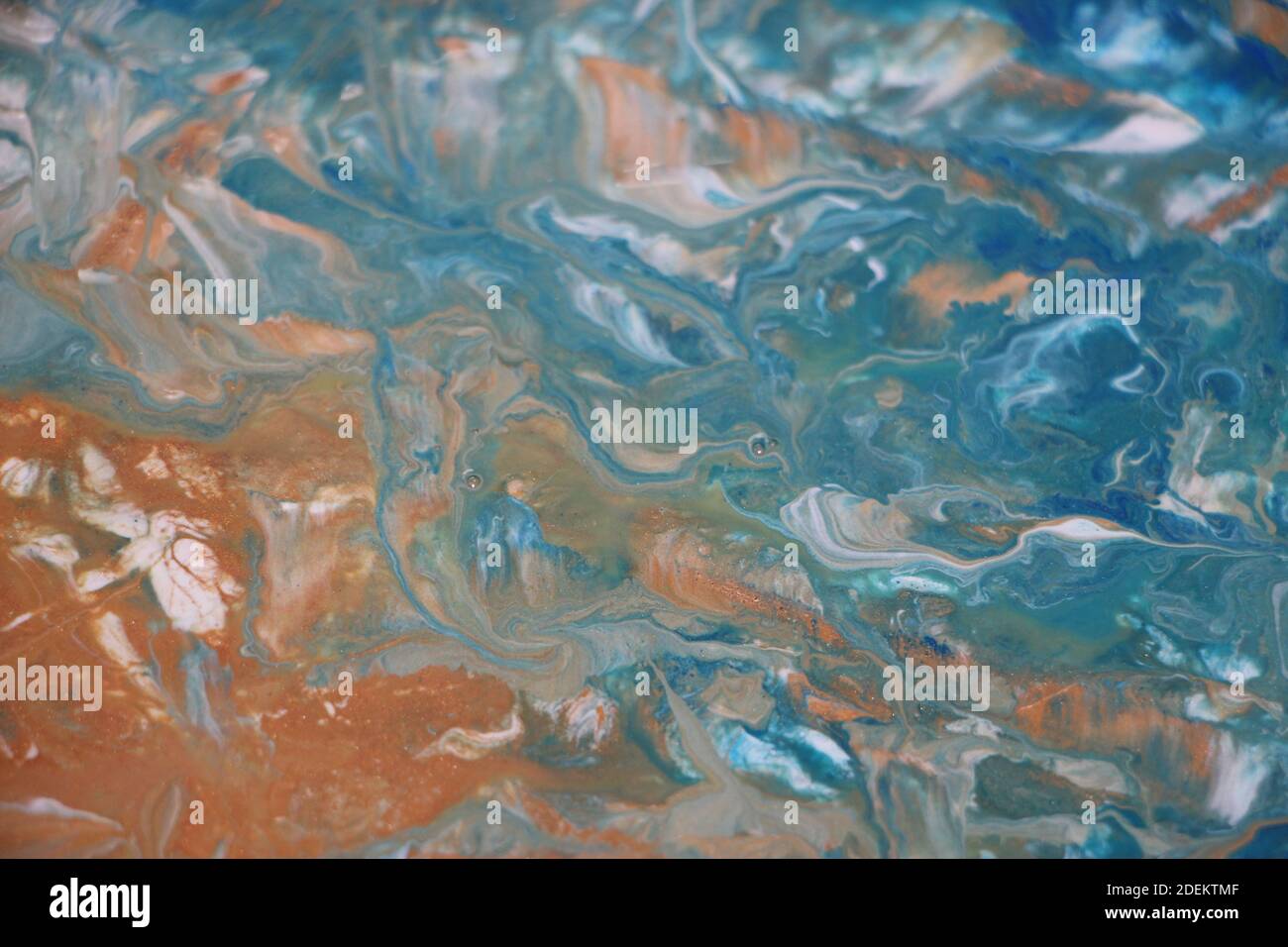 Marbled blue abstract background. Liquid marble pattern. Stock Photo