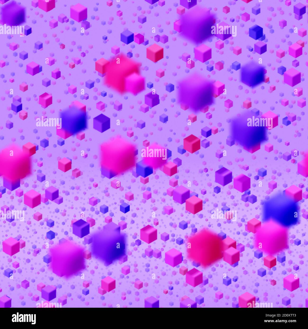 Abstract seamless flying colorful cube background. Pattern with random small colorful cubes Stock Photo