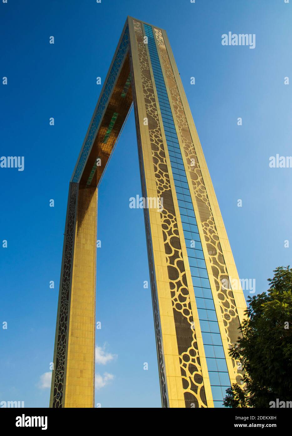 Popular sightseeing and attraction building known as Dubai Frame. UAE. Outdoors Stock Photo