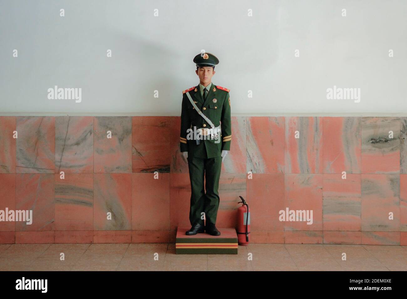 A member of the Chinese People's Armed Police stands guard at Tiananmen Square in Beijing, China, on Ocober 28th 2010 Stock Photo