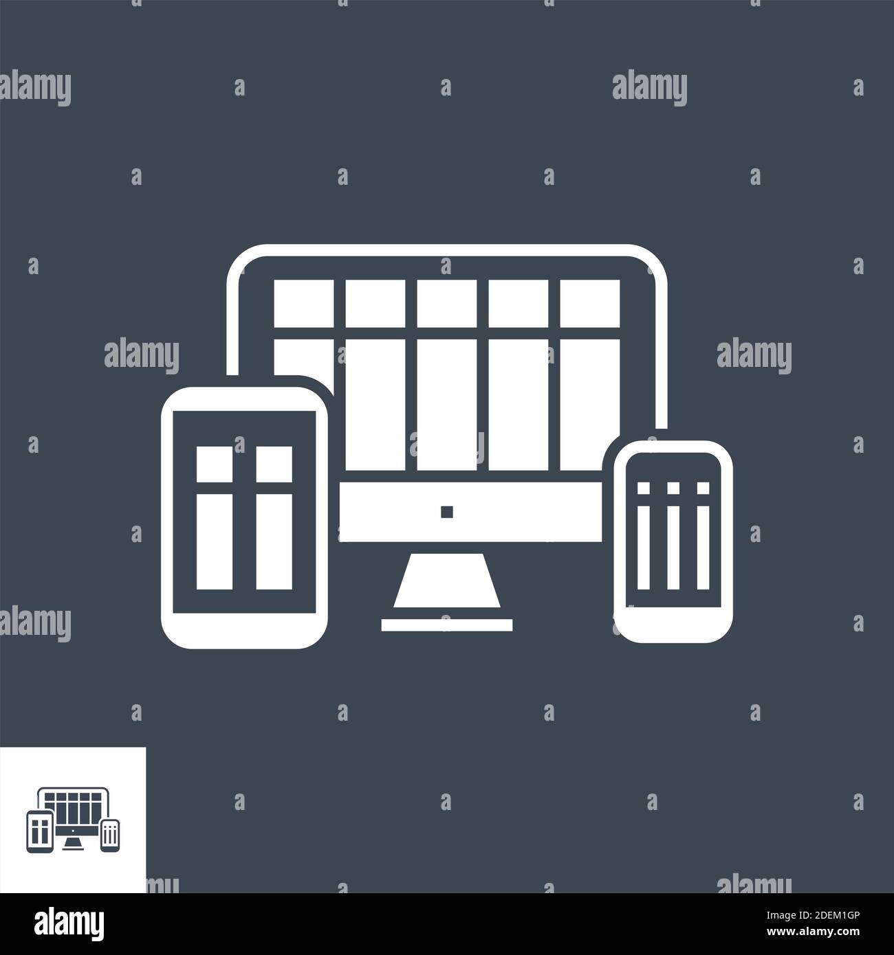 Responsive Web Design Vector Glyph Icon Stock Vector