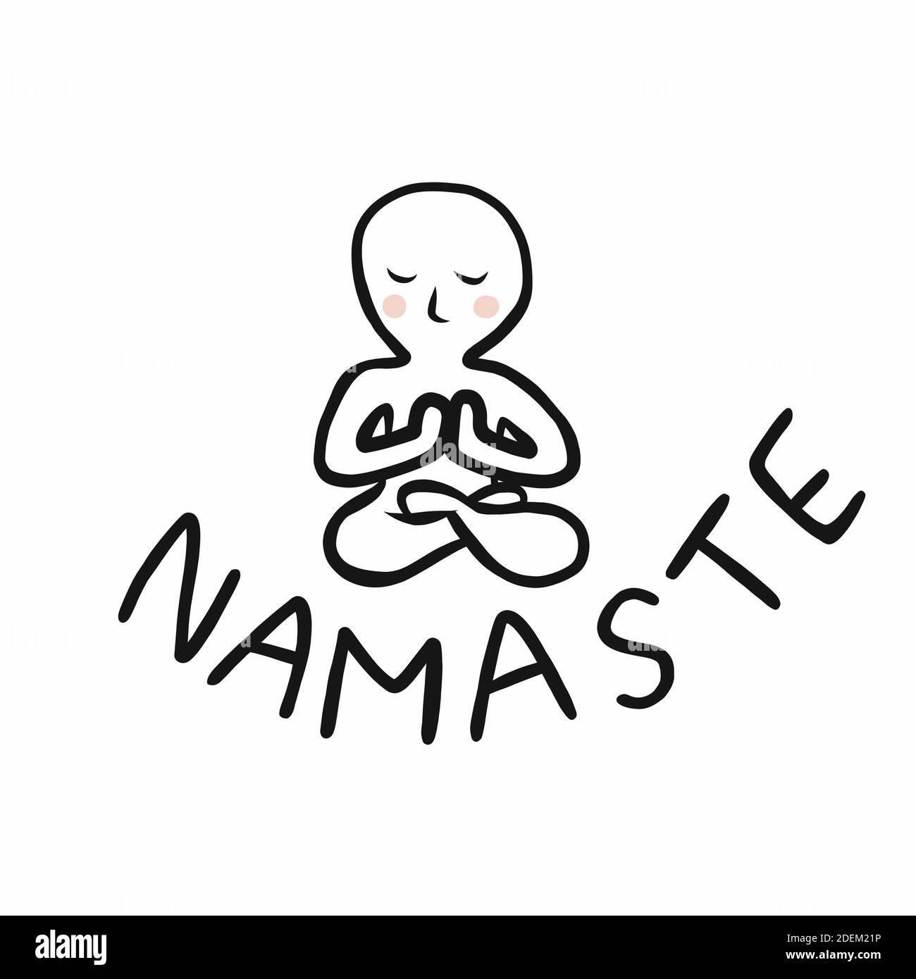 Namaste prayer pose yoga cartoon logo vector illustration Stock Vector  Image & Art - Alamy