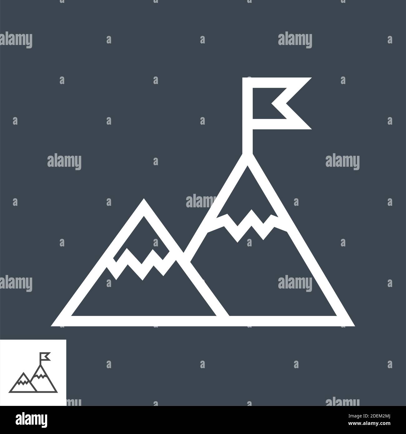 Mountains Thin Line Vector Icon Stock Vector