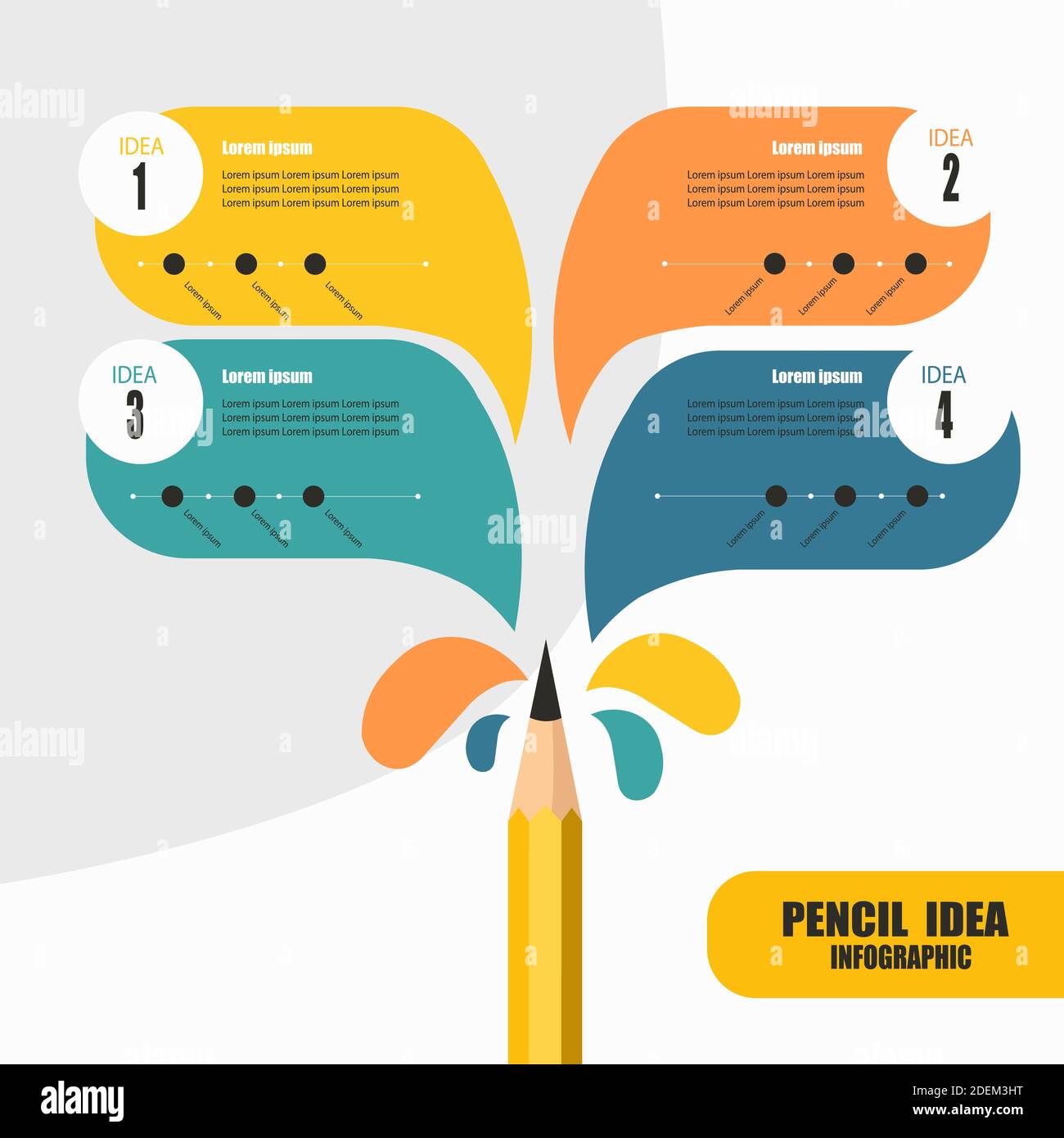 Pencil idea infographic vector illustration Stock Vector