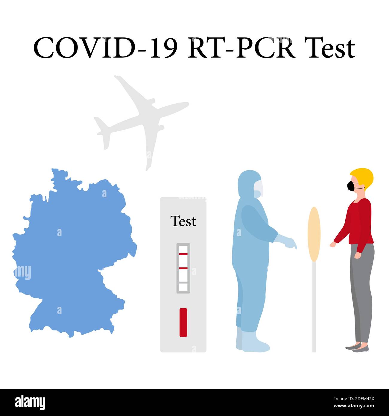 Vector illustration Carrying out RT PCR test to diagnose coronavirus