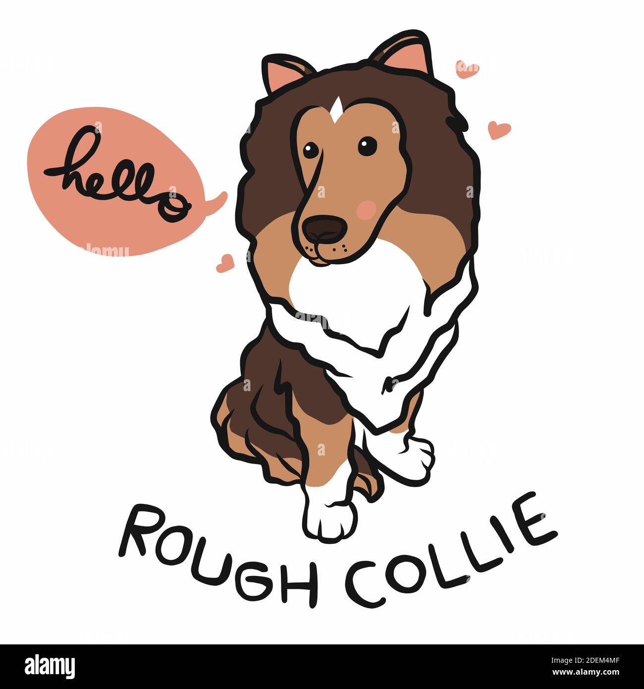 Rough Collie dog say hello with love cartoon vector illustration Stock Vector Image & Art - Alamy Rough Collie dog say hello with love cartoon vector illustration Stock Vector Image & Art - Alamy