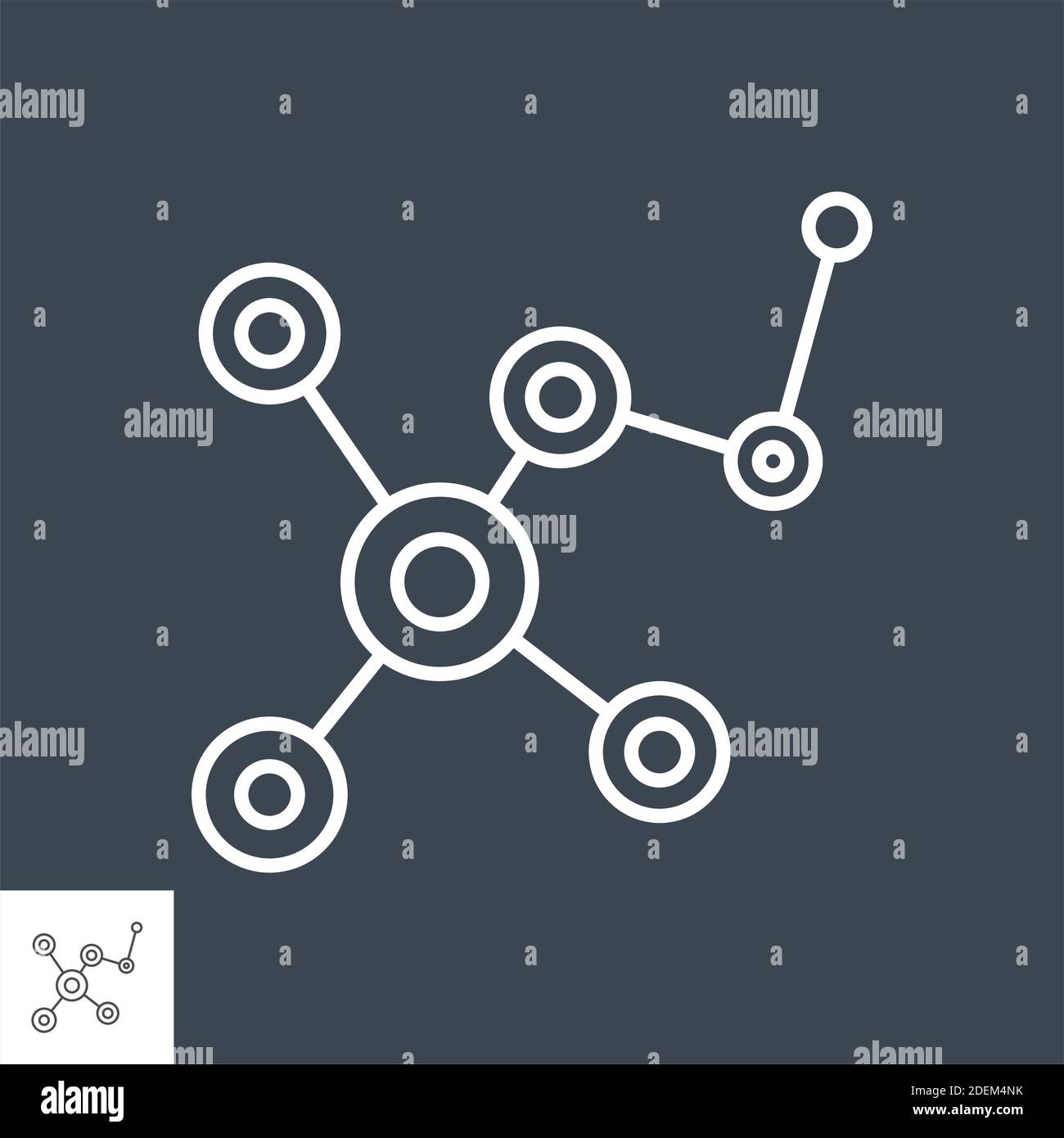 Molecule related vector thin line icon. Stock Vector