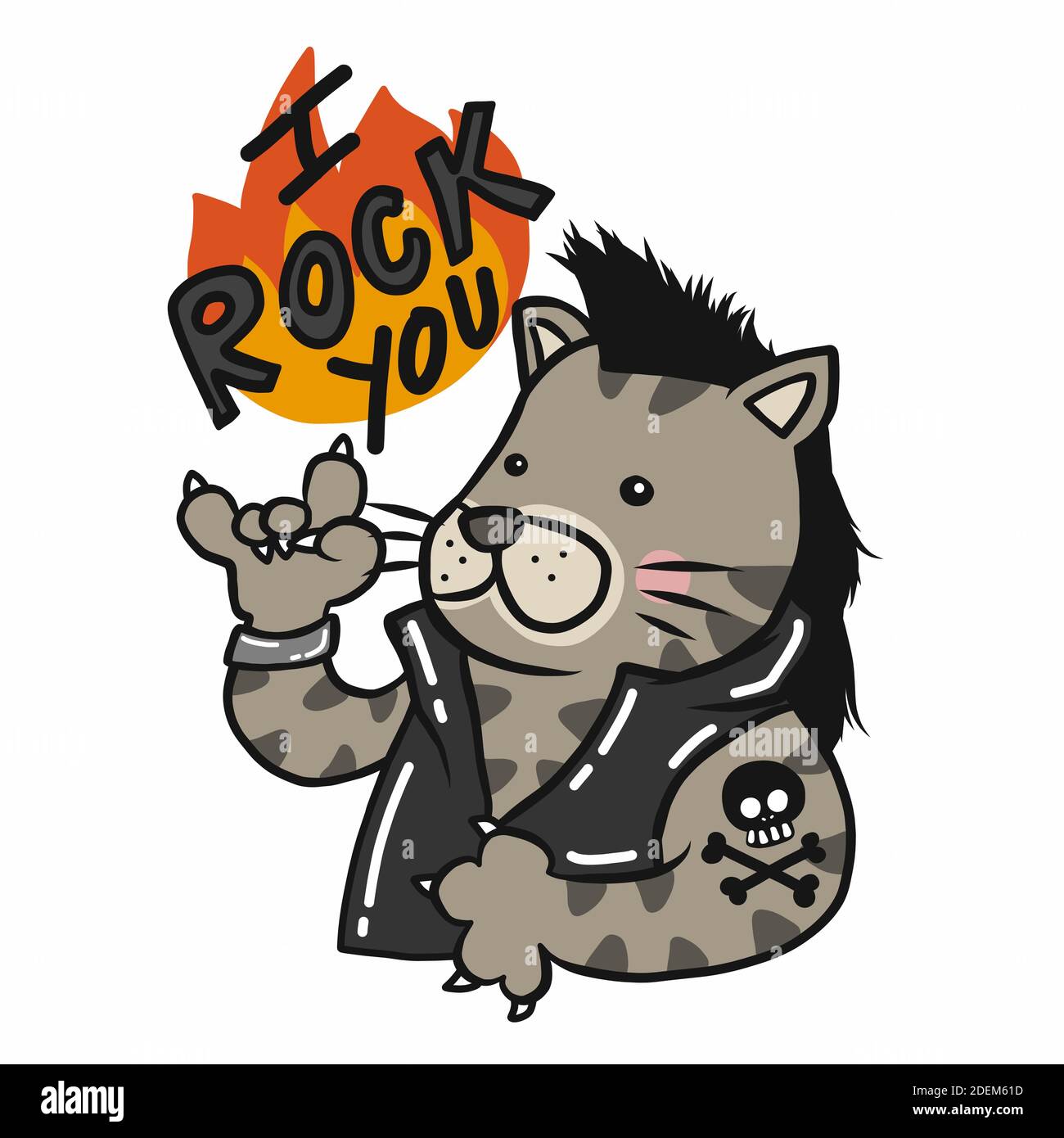 I rock you , rocker tabby cat cartoon vector illustration Stock Vector  Image & Art - Alamy