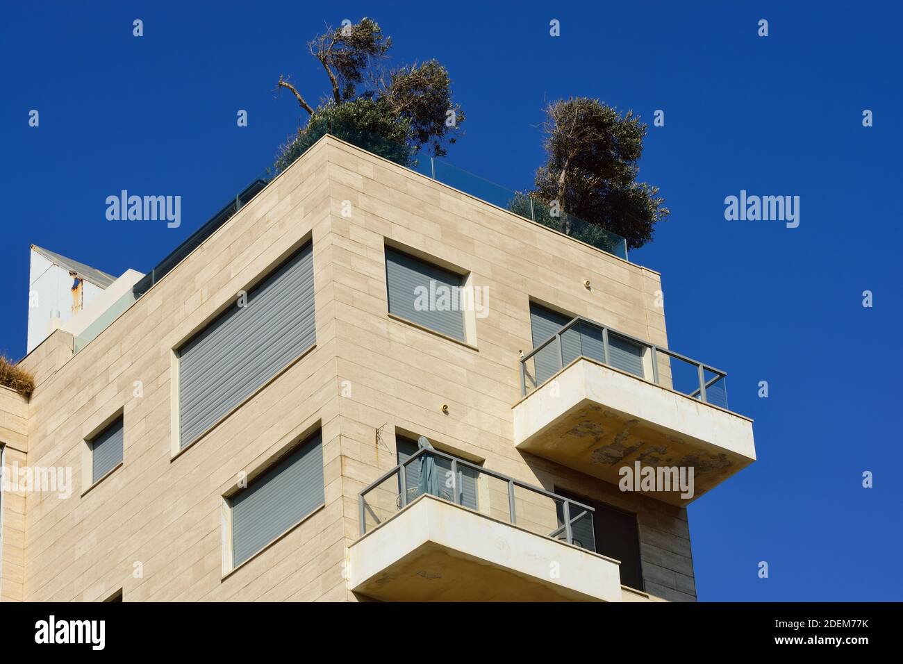 Part of a modern residential building in Tel Aviv. Israel Stock Photo ...