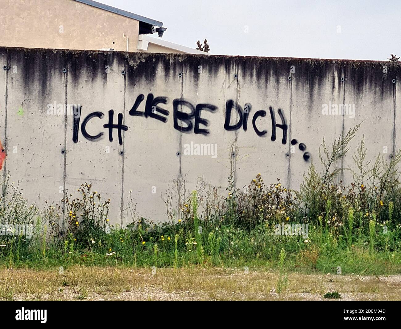 Austria, a declaration of love in German language sprayed onto a wall Stock Photo